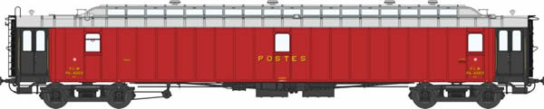 REE Modeles VB-080 - French PLM Railroad Postal Van Class OCEM 21,6 m Era II, dark red, grey roof